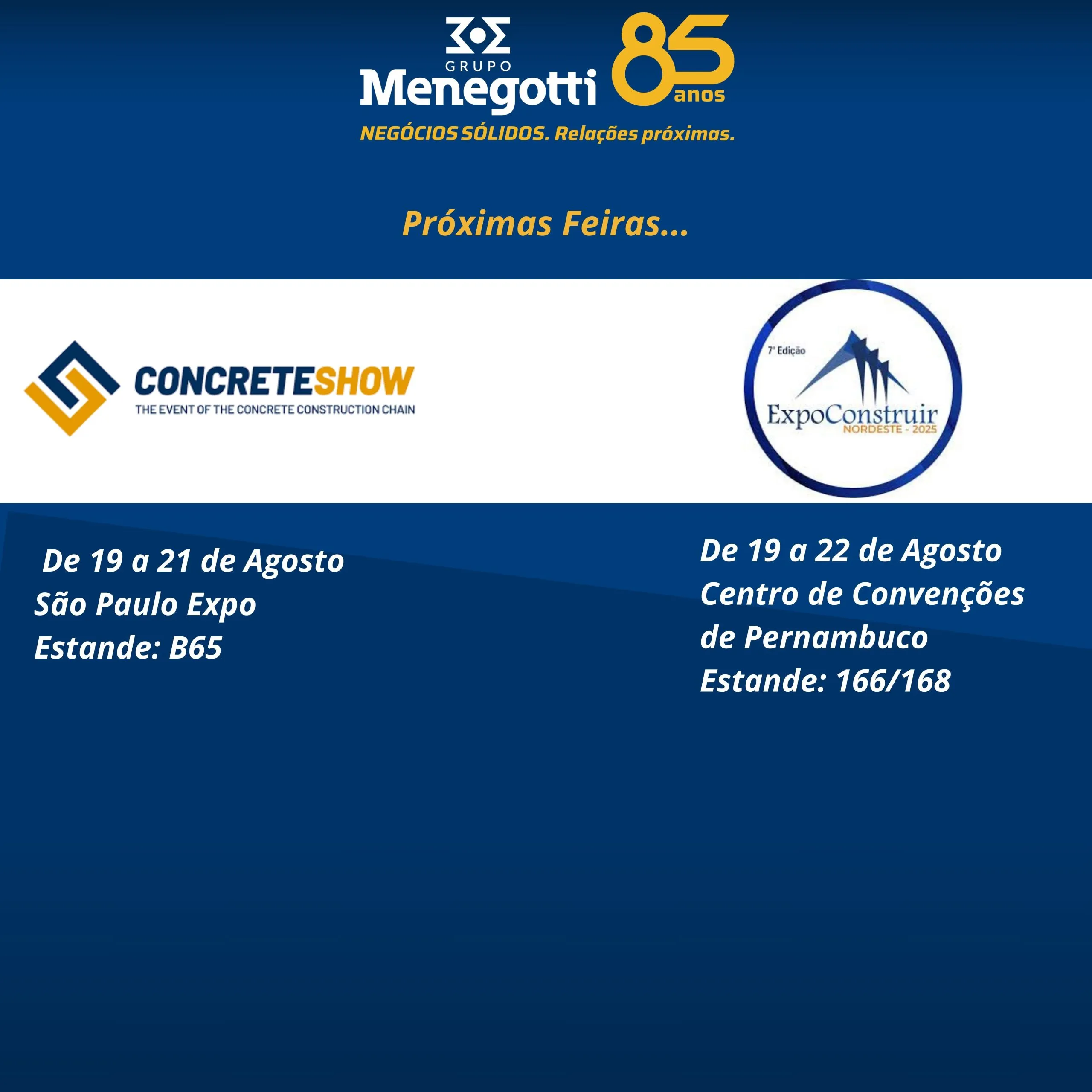 A Menegotti marca presença nas maiores feiras da construção do Brasil